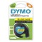 Dymo LetraTag Ruban Plastique Authentique, 1,2 cm x 4 m, Noir sur Jaune, Pour etiqueteuse DYMO LetraTag