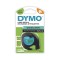 Dymo LetraTag Ruban Plastique Authentique, 1,2 cm x 4 m, Noir sur Verte, Pour etiqueteuse DYMO LetraTag