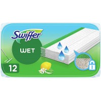 Lingettes Humides, 12 Lingettes Nettoyantes, pour Balai Swiffer, Attrape-Poussiere, Lingette Retient la Poussiere et la Salete