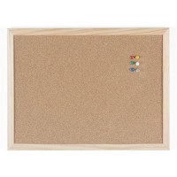 Bi-Office Budget - Tableau d'Affichage en Liege, 40 x 30 cm, Double Face, Panneau avec Cadre en Bois