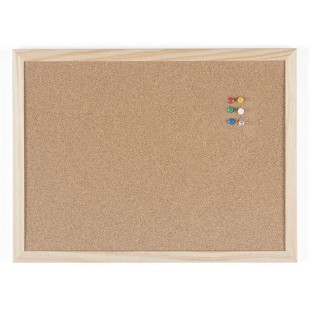 Bi-Office Budget - Tableau d'Affichage en Liege, 40 x 30 cm, Double Face, Panneau avec Cadre en Bois