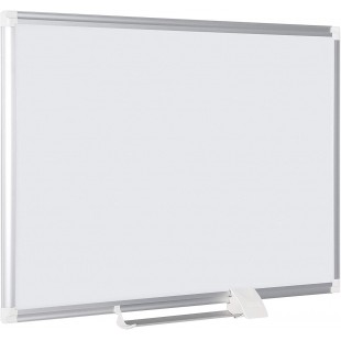 Bi-Office Tableau Blanc New Generation, Magnetique en Acier Laque, Cadre en Aluminium, Porte-Marqueur Coulissant, 90 x 60 cm