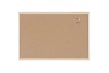 Bi-Office Budget - Tableau d'Affichage en Liege, 60 x 40 cm, Double Face, Panneau avec Cadre en Bois