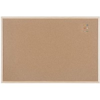 Bi-Office Budget - Tableau d'Affichage en Liege, 90 x 60 cm, Double Face, Panneau avec Cadre en Bois