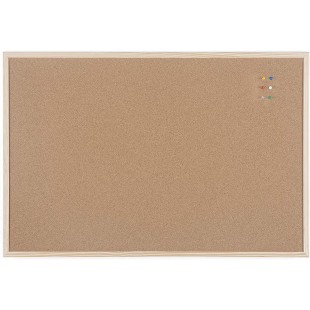 Bi-Office Budget - Tableau d'Affichage en Liege, 90 x 60 cm, Double Face, Panneau avec Cadre en Bois