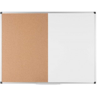 Bi-Office Maya Tableau mixte en liege magnetique 900 x 600 mm Blanc