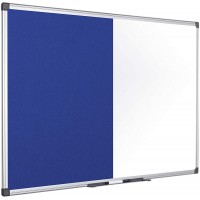 Bi-Office Maya Tableau mixte en feutre magnetique 900 x 600 mm Bleu