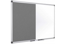 Bi-Office Maya Tableau mixte en feutre magnetique 900 x 600 mm Gris