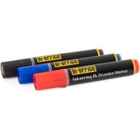 Bi-Office Inkstringxl Marqueur effacable a  Sec pour tableaux blancs avec encre Gel Et pointe ronde de 3 mm - Noir, Rouge et Ble
