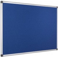 Bi-Office Tableau d'Affichage en Feutre Bleu Maya, Cadre en Aluminium, 90x60 cm