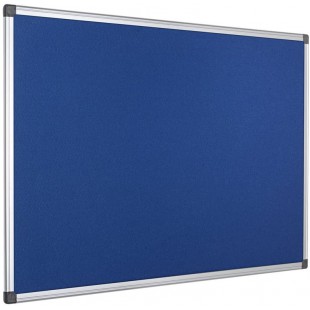 Bi-Office Tableau d'Affichage en Feutre Bleu Maya, Cadre en Aluminium, 90x60 cm