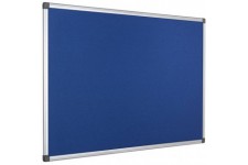 Bi-Office Tableau d'Affichage en Feutre Bleu Maya, Cadre en Aluminium, 90x60 cm