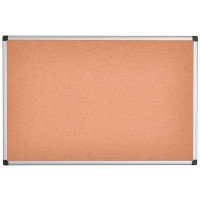 Bi-Office Tableau d'Affichage en Liege Maya, Cadre en Aluminium, 90x60 cm