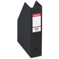 ESSELTE Lot de 10 Boites a  pan coupe Porte-revues PVC dos 7 cm Livre a  plat Noir