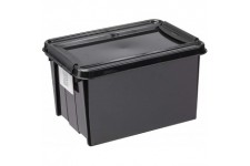 Plast Team ProBox Recycle Boite de rangement avec couvercle/caisse avec couvercle QR Code noir (14L)