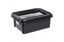 Plast Team ProBox Recycle Boite de rangement avec couvercle/caisse avec couvercle QR Code noir (21L)