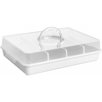 Plast Team 18660800 Party Butler avec Anse et de 3 grilles Amovibles Individuellement, Blanc