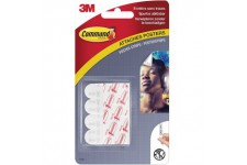 Command Bandes de Suspension pour Petites Photos, Lot de 12 Bandes Adhesives, Blanches - Fixation sans Dommage - Pour Posters, C