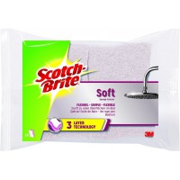 Scotch-Brite sou2 eponge de nettoyage Soft Triple couche, rose/blanc/rose, 1er Pack (1 x 2 pieces)