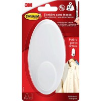 3M Command Crochet pour vetement, plastique taille XL blanc