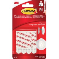 Command 3m Paquet de Recharge languettes adhesives, Blanc Noir