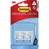 Command 3m Crochet avec Pointe en metal, Blanc, Taille: s Noir