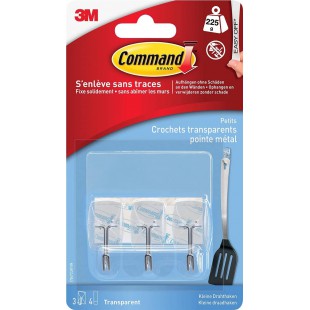 Command 3m Crochet avec Pointe en metal, Blanc, Taille: s Noir