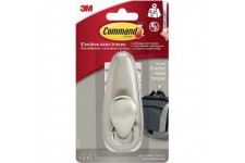 Grand crochet metal nickel brosse Command FC13-BN