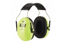 3M Casque antibruit enfant Peltor H510AK, vert fluo. Taille ajustable. Contre des niveaux de bruit de 87 a  98 dB (SNR : 27dB) 