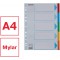 Esselte Intercalaires A4 5 Touches, Bleu/Multicolore, Carton Resistant Recycle, 5 Onglets avec Table des Matieres, 100191