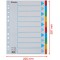 Esselte Intercalaires A4 10 Touches, Bleu/Multicolore, Carton Resistant Recycle, 10 Onglets avec Table des Matieres,