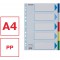 Esselte Intercalaires A4 5 Touches, Multicolore, Onglets Renforces en Plastique Resistant avec Table des Matieres, 1