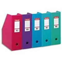 Lot de 10 : ESSELTE Porte-revues en PVC soude dos de 10 cm coloris aleatoire tendance