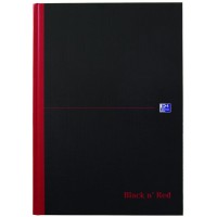 OXFORD Lot de 5 Cahiers Black n' Red Broche A4 192 pages Ligne 8mm Noir