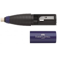 Lot de 12 : Faber-Castell 520310 Gomme de Taille-Crayon Combi Bleu/Rouge
