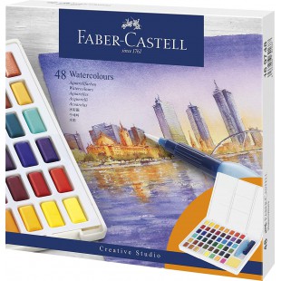 Faber-Castell 169748 Trousse de 48 aquarelles colorees