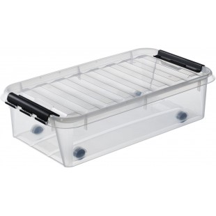 3541570 clipbox Smart Store Classic 35/35 l, avec roulettes, Transparent