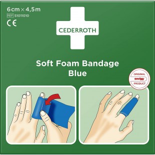 Bandage en mousse souple - Couleur : bleu - Longueur : 450 cm - Largeur : 6 cm