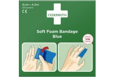 Bandage en mousse souple - Couleur : bleu - Longueur : 450 cm - Largeur : 6 cm