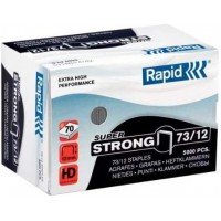 Rapid Agrafes SuperStrong 73/12, Longueur 12 mm, 5000 Agrafes, Agrafe jusqu'a  70 feuilles, Fil dur galvanise, 24890800