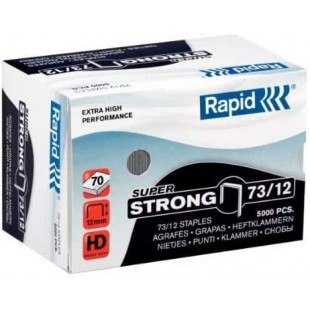 Rapid Agrafes SuperStrong 73/12, Longueur 12 mm, 5000 Agrafes, Agrafe jusqu'a  70 feuilles, Fil dur galvanise, 24890800