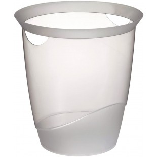 Durable 1701710400 Trend Corbeille a Papier Bureau Poignees Integrees Plastique Transparent 16 Litres Hauteur 33cm