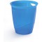 Durable 1701710540 Trend Corbeille a Papier Bureau Poignees Integrees Plastique Bleu Translucide 16 Litres Hauteur 3