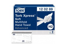 Tork Xpress Essuie-mains interfolies doux - 120289 - Papiers d'essuyage plies en Z, qualite Advanced, pour Distributeur H2 - Abs