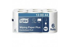 Lot de 6 : Tork 130044 Essuie-mains en papier double epaisseur Blanc 125 m