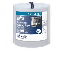 128407 Papier d'essuyage industriel Universal, compatible avec le systeme W1 / 3 plis - 340m x 36,9cm - 1 bobine - Bleu