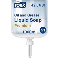 Tork 420401 Savon liquide Premium pour mains S1 / huile et graisses - 1L - Transparent