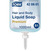 TORK 420601 Savon liquide corps et cheveux S1, 1 litre