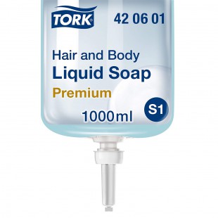 TORK 420601 Savon liquide corps et cheveux S1, 1 litre