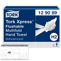 Tork Xpress Essuie-mains interfolies a  dissolution rapide 129089 Papiers d'essuyage plies en Z, qualite Advanced, pour Distribu